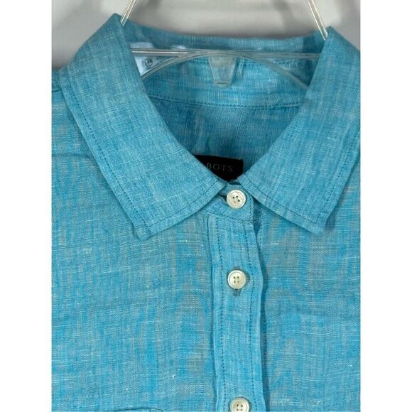 B3 - Talbots 100% Linen Roll Tab Sleeve Size Small NWOT - Picture 4 of 7